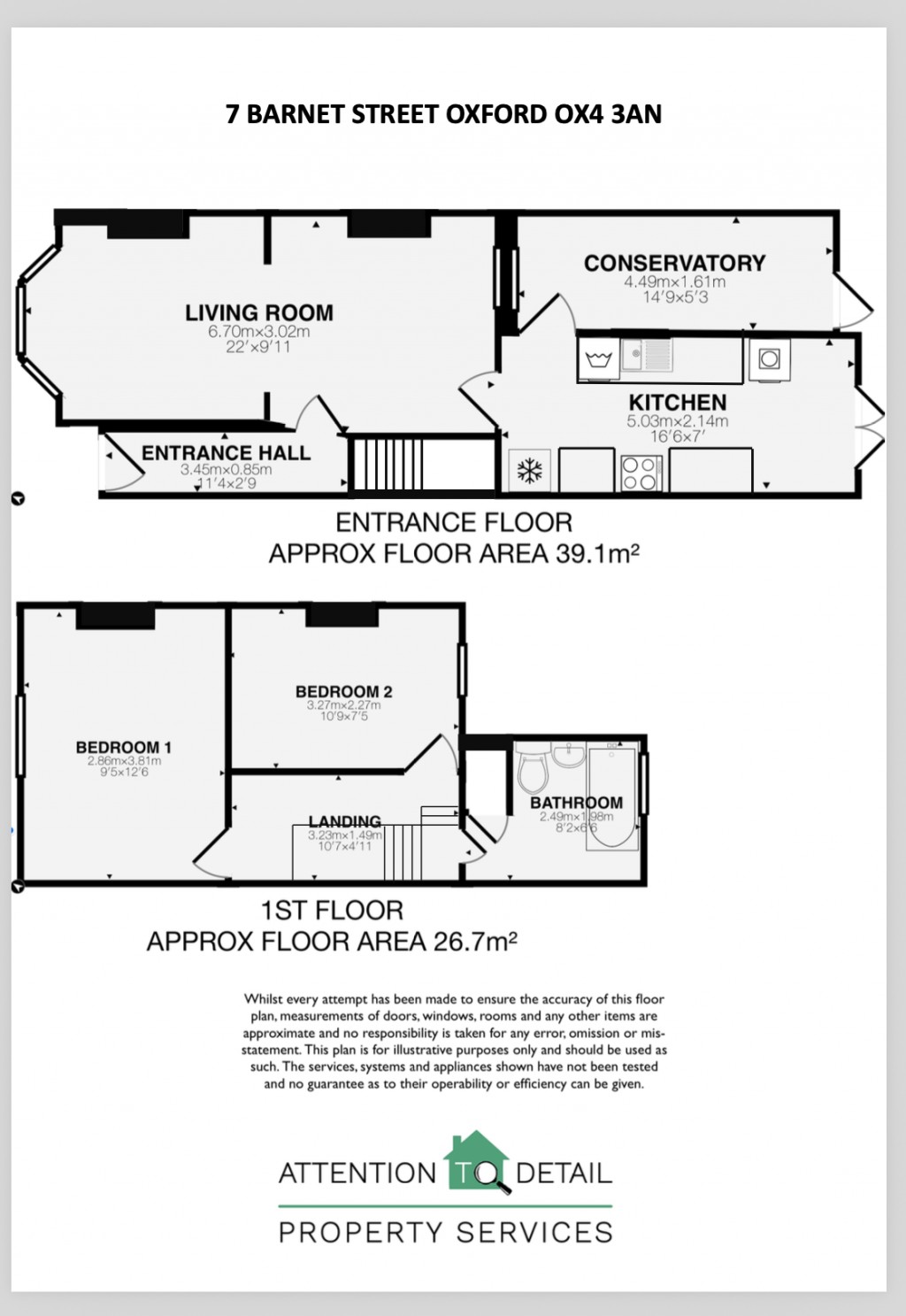 Floorplans For Barnet Street, Oxford